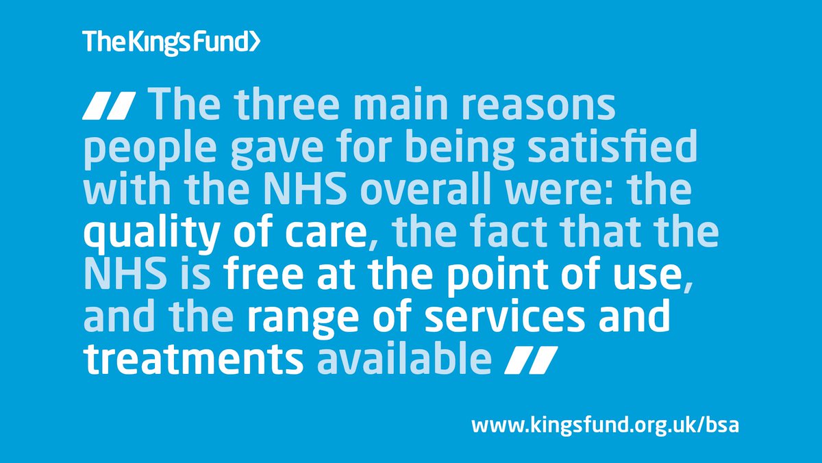 TheKingsFund's tweet photo. Why is the British public satisfied with the NHS?  https://t.co/aUOzz5UR8h https://t.co/yVpPxIyHNB