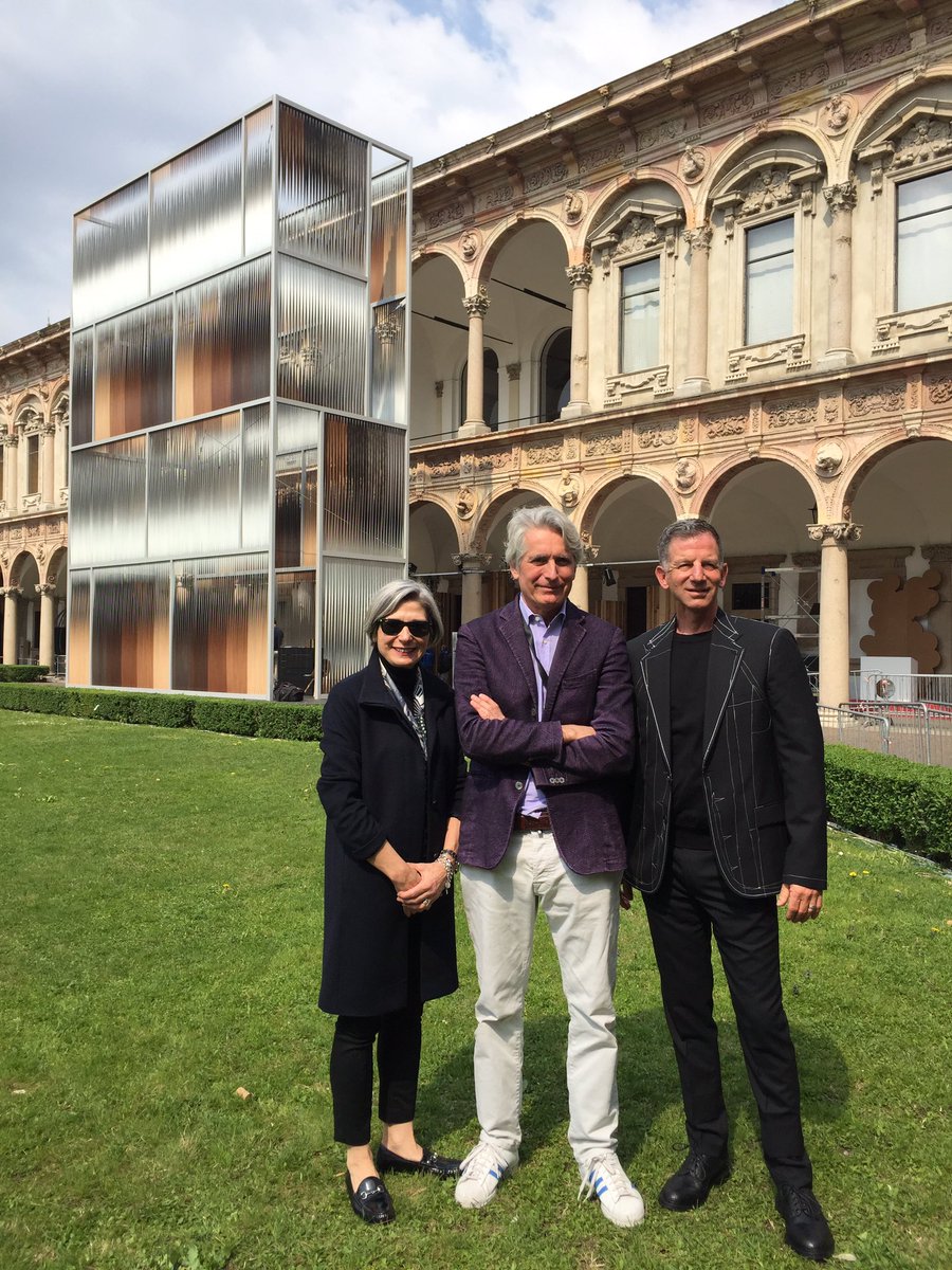 BN_Industries's tweet photo. B+N meets up w/ Architect #LucaTrazzi to view + discuss his installation #Kōchu using #Fortina for #MDW2017. #SalonedelMobile #FortinaTwist https://t.co/reco8R8pBZ