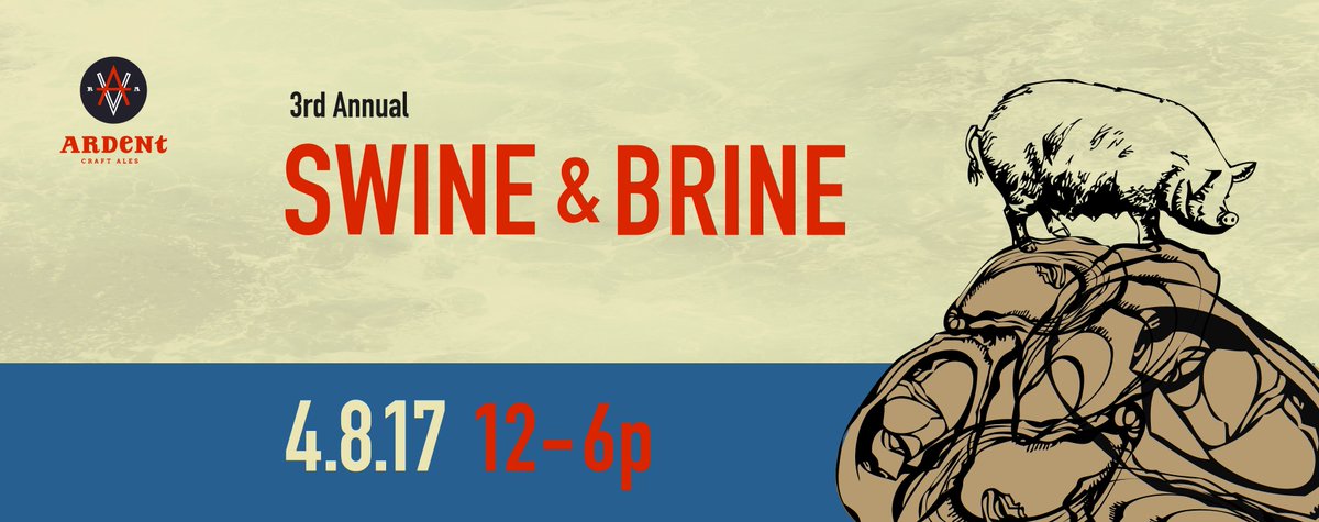 Countdown to Swine &amp; Brine! Two VA oyster companies, six RVA restaurants, and plenty of beer, prosecco, and cider. ardentcraftales.com/calendar/2017/…