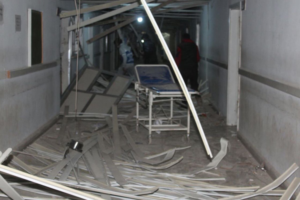 sams_usa's tweet photo. A SAMS-supported hospital in Idlib was hit by 2 airstrikes today. The same hospital that was treating victims of chemical attacks last week. https://t.co/OoPzqCajhZ