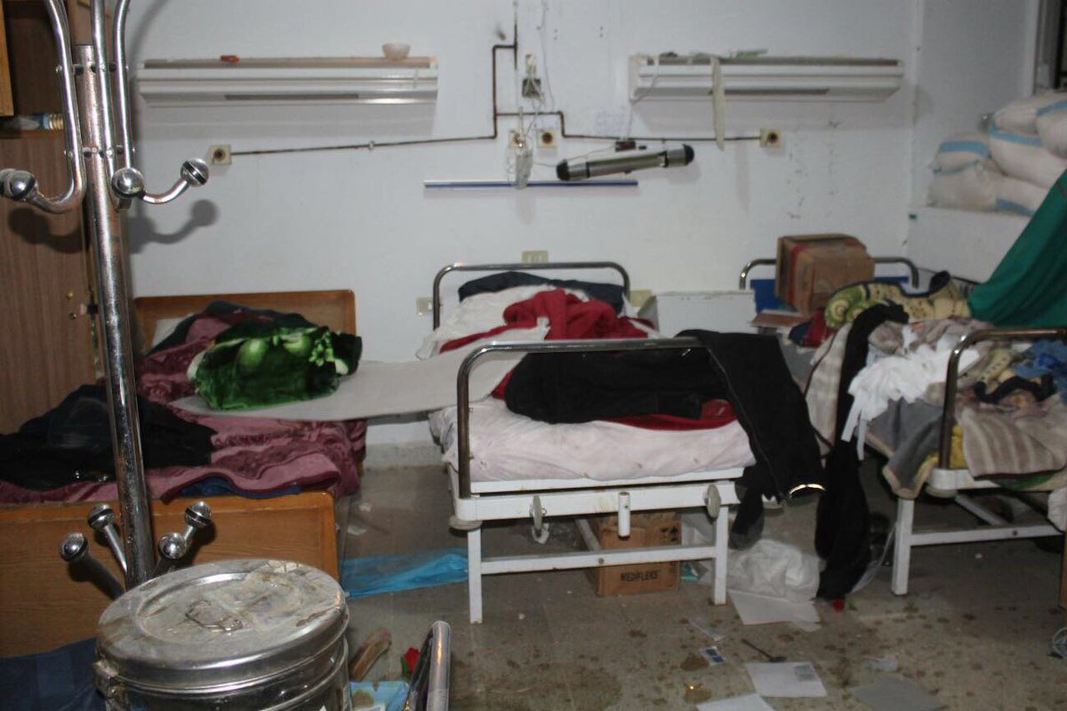 sams_usa's tweet photo. A SAMS-supported hospital in Idlib was hit by 2 airstrikes today. The same hospital that was treating victims of chemical attacks last week. https://t.co/OoPzqCajhZ