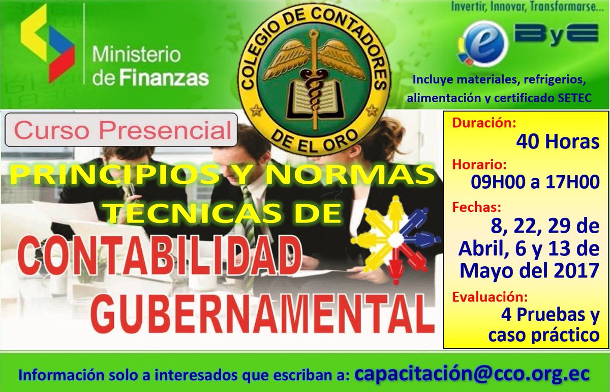 ColContadores's tweet photo. Solicitar información al 07 293 3040 o al correo capacitacion@cco.org.ec https://t.co/pME5oNz1OZ