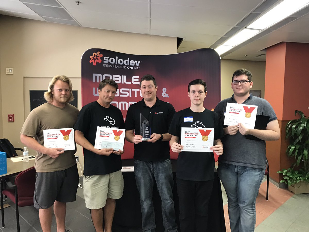 solodev's tweet photo. Together we can #MakeAmericaSafeAgain Congrats to the team with the best web app! #sudo2017 @StetsonU @HackStetson @MLHacks https://t.co/AD6ZUXXFsA
