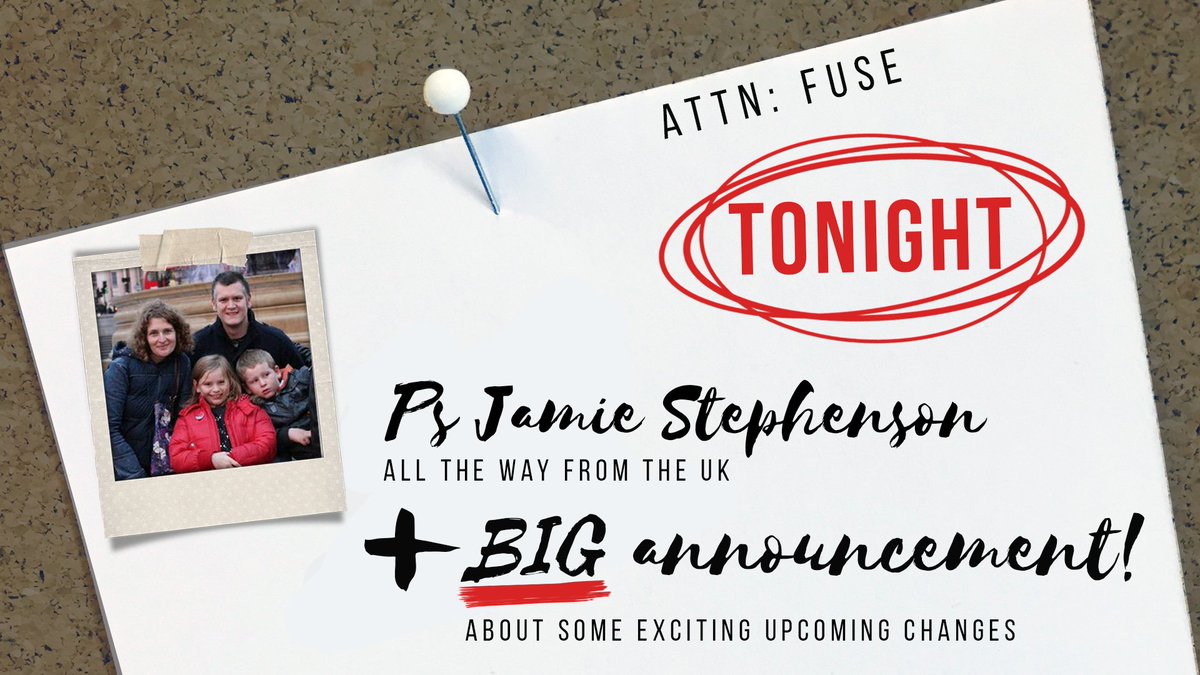 BYAdenton's tweet photo. FUSE TONIGHT with special guest @jcstephenson &amp; we have exciting news to share with you! See you at 6:30pm in the life center. https://t.co/QJzBOZz7j3