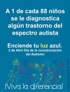 #DiaMundialAutismo
Sabias que hay un alto índice de niños diagnosticados con algún transtorno del  espectro autista.
#TomemosConsiencia