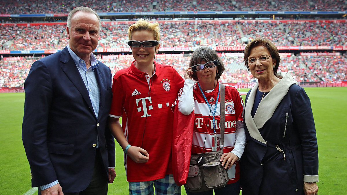FCBayernEN's tweet photo. Yesterday saw #FCBayern debut a new type of glasses providing subtitles for fans with hearing difficulties #MiaSanMia https://t.co/sDkUogYHti
