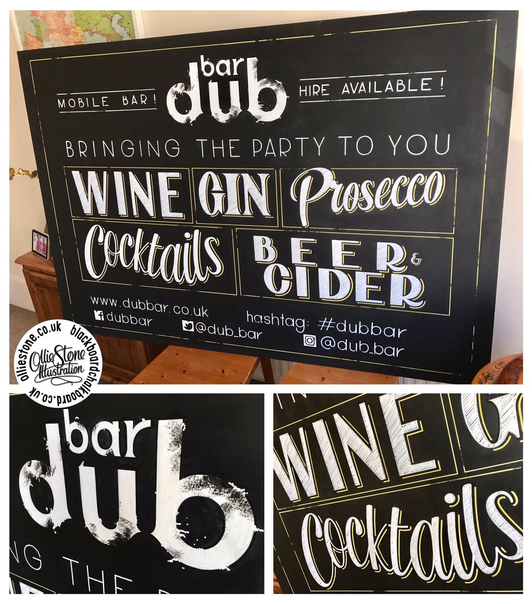 olliestonedraws's tweet photo. Possibly the largest #chalkboard I've ever done for the dudes at @dub_bar!
#dubbar #olliestonedraws #chalkboard #blackboard #handpainted https://t.co/w1c4dZBe9N