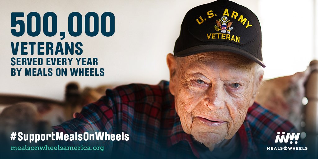 Show your support for the 500,000 #vets we serve. Sign the petition to protect federal funding for #MealsOnWheels bit.ly/ProtectMOW2017