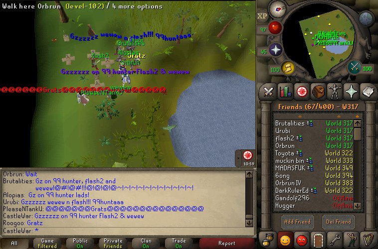 07Tanks's tweet image. Dual 99 Hunter party for two of our Defence Pures!
40Combat Hunter Capes!