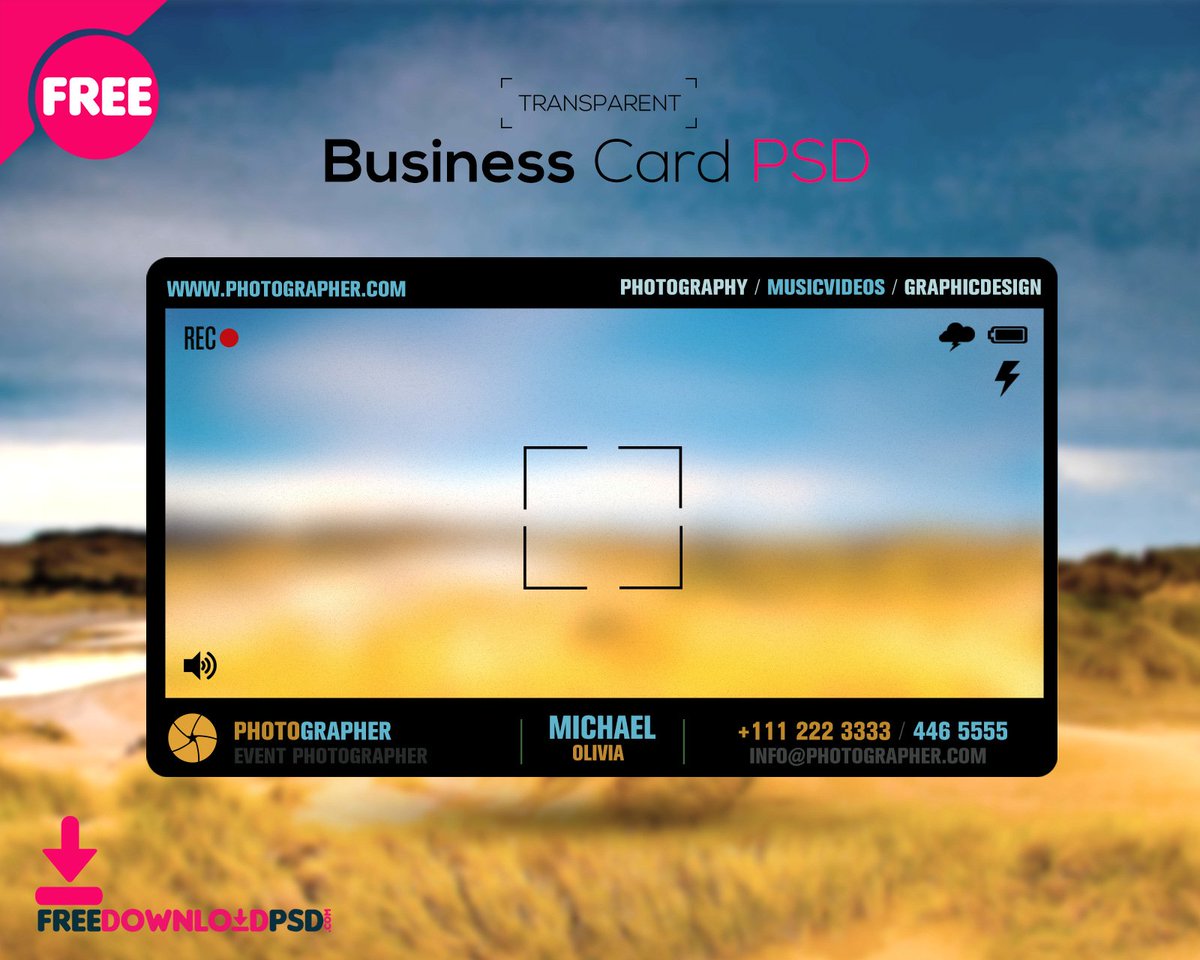 Free Download PSD on Twitter: "Free Photographer Transparent Inside Transparent Business Cards Template