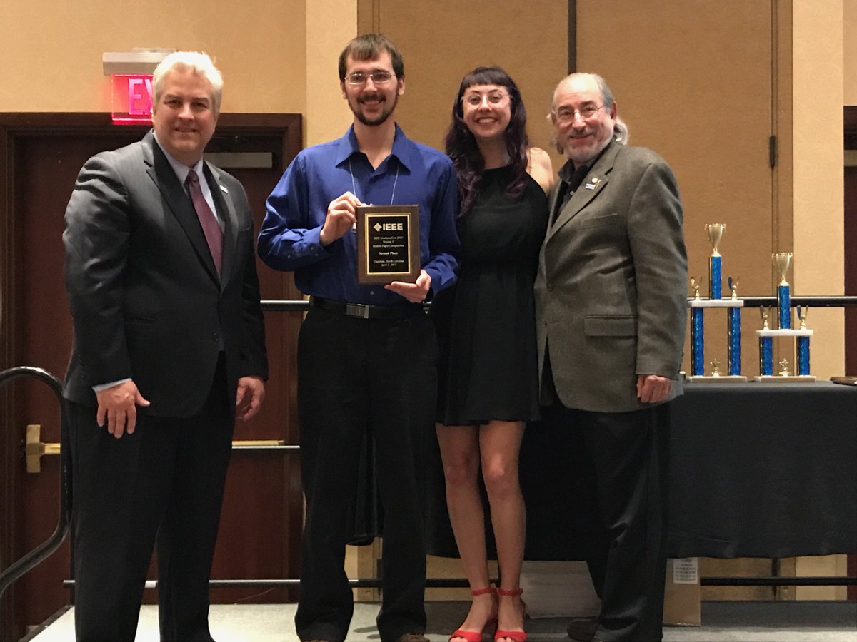 Congrats to our own, Ted, for placing 2nd for his technical paper! Great presentation! We're so proud.
#SoutheastCon17 #memristors