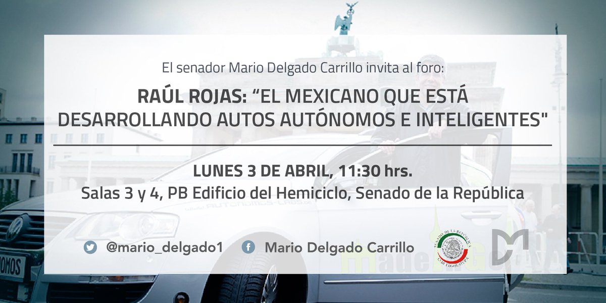 mario_delgado's tweet photo. Mañana 11:30 am nos acompañará Raúl Rojas premio nacional de ciencias y artes, entrada libre @senadomexicano https://t.co/JO7Xs1RuYH