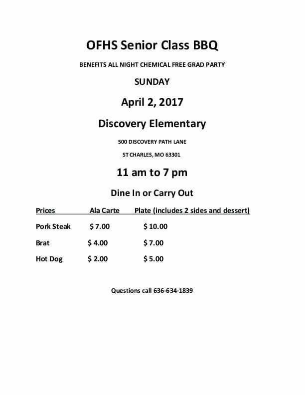 To gorgeous outside to cook at home.  Get out to the OFHS Senior Class BBQ! #EaglePride <a href="/OrchardFarmRV/">Orchard Farm RV</a>