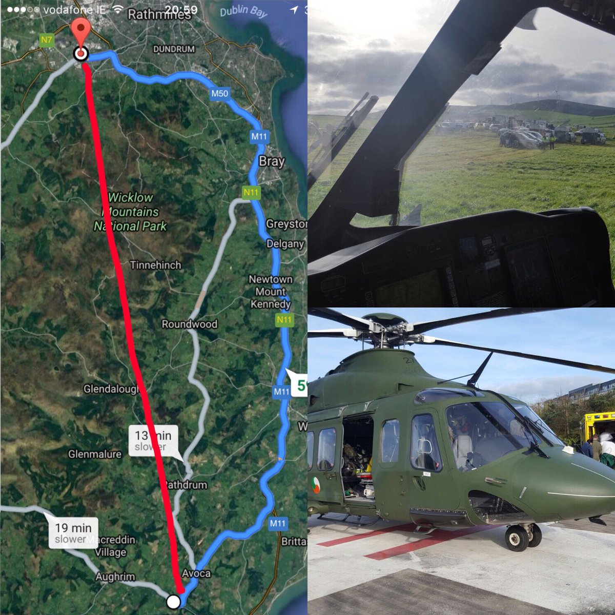 IrishAirCorps's tweet photo. 13 mins to Tallaght Hospital for an equestrian trauma patient by #emergencyaeromedicalservice.1 hour by road.#keepingirelandalive https://t.co/lzQtwN4RGg