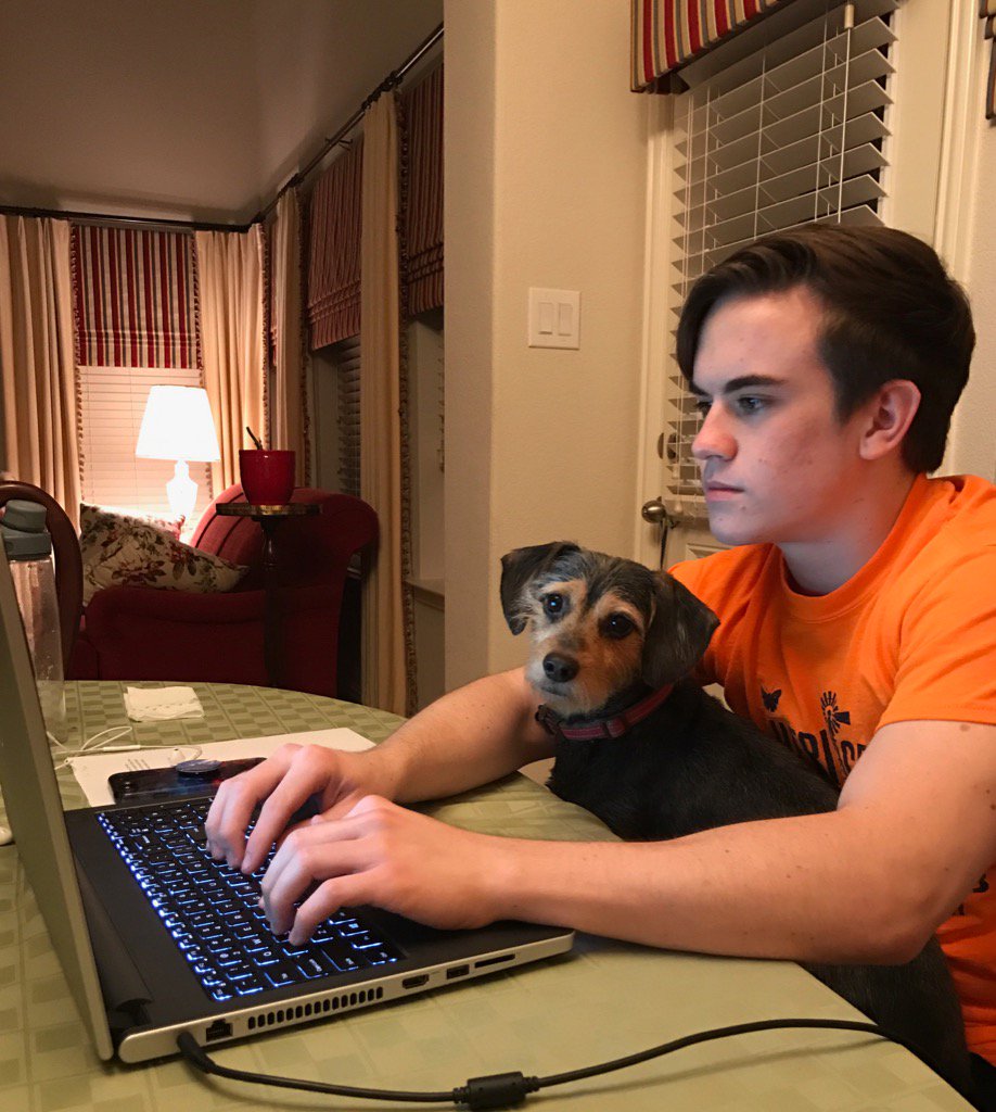 hereforewe2018's tweet photo. Some think @Sam_Strobel004 is smart but there's a dog behind every great man. https://t.co/1RoN8E4c9C