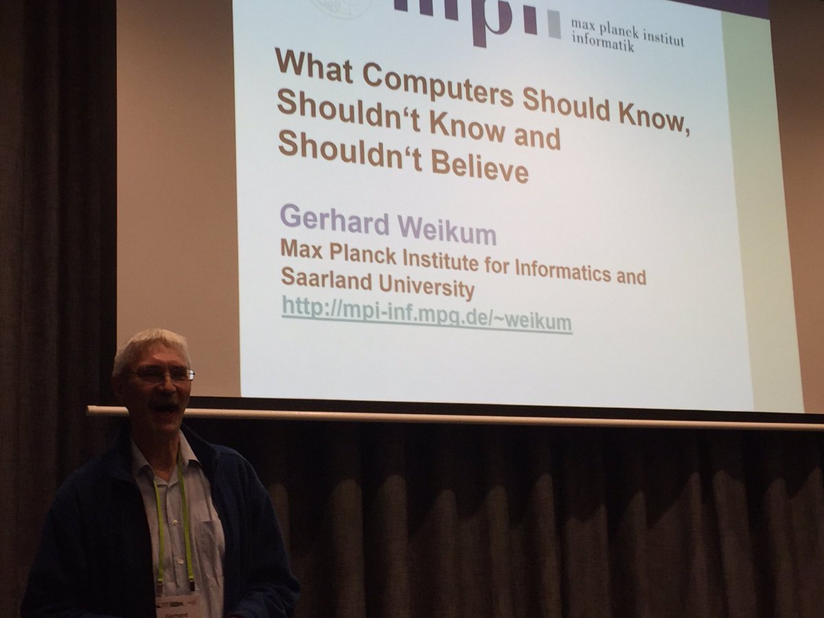 PolarBearby's tweet photo. Starting the 7th Temporal Web workshop at WWW with an invited talk by Gerhard Weikum, co-organized with Marc Spaniol and Julien Masanes. https://t.co/8QrAIRcBdL