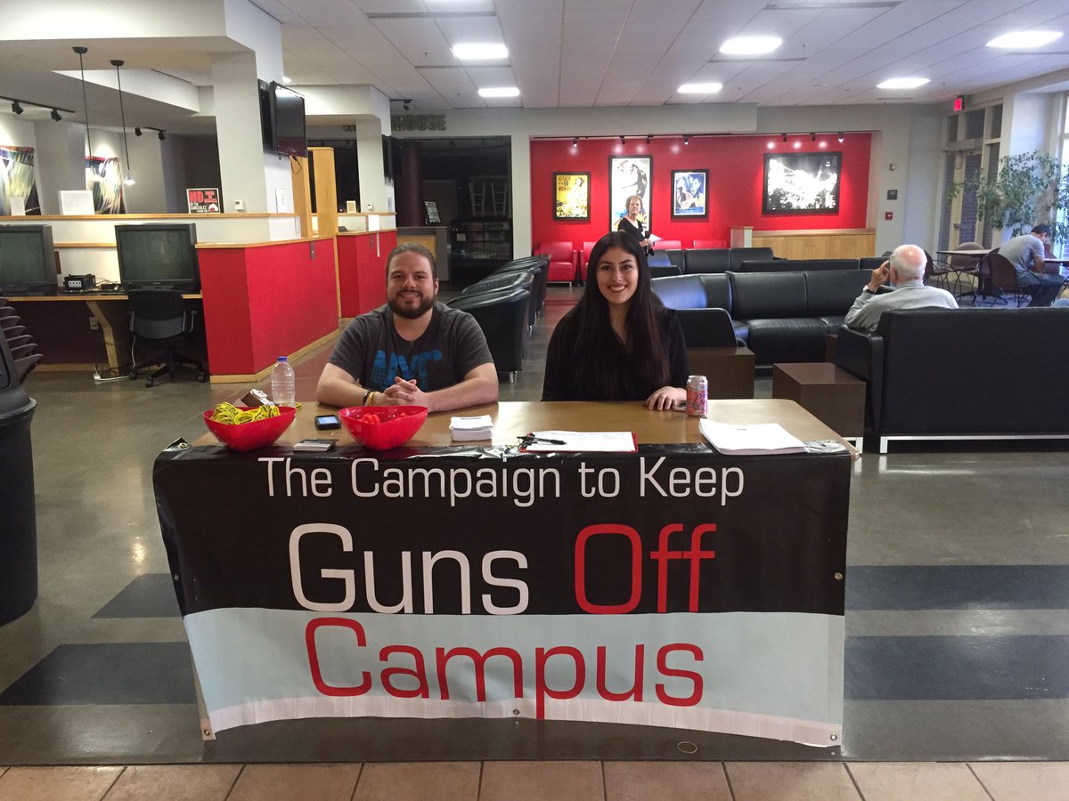 letgunsoncampus's tweet photo. Doors are about to open for the Newtown screening at the SLC at 6! Come and check out our KGOC table. https://t.co/pBe6db3UfY