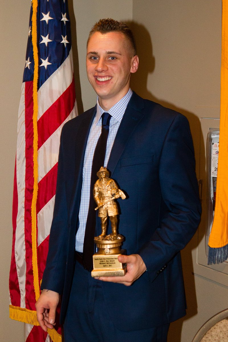 Firefighter Michael McCracken is North Park Fire Department 2017 Lynn C. Ray Firefighter of the Year recipient.