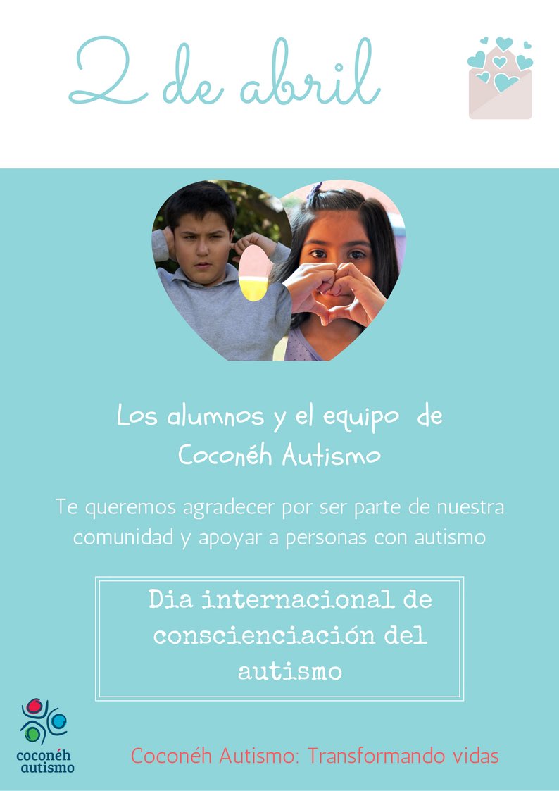 AutismoCoconeh's tweet photo. 2 de abril, día internacional de conscienciación sobre el #Autismo https://t.co/J8z4W1aMbC