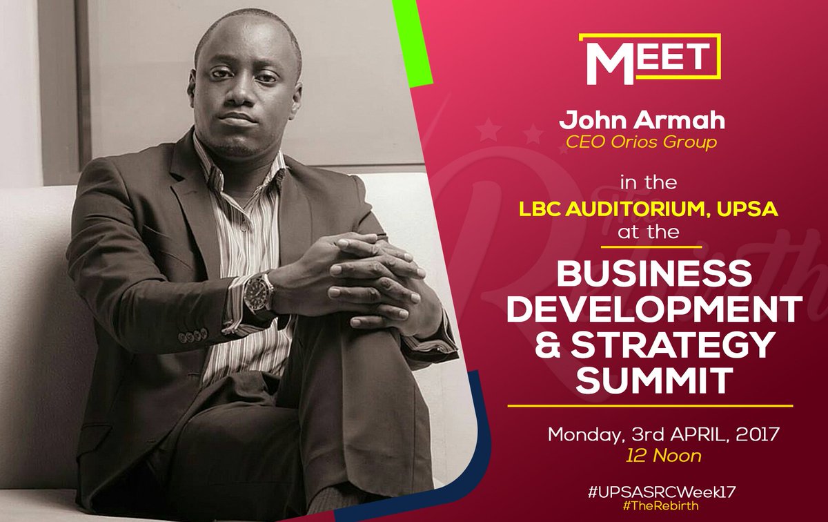 campus_bgh's tweet photo. John Armah, CEO of Orios Group will be speaking as well.
#UPSASRCWeek17 https://t.co/DLed3q5Wta