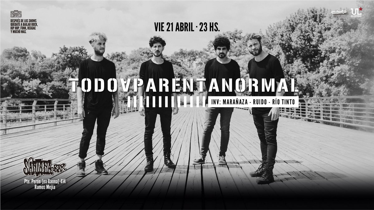 No paramos nada!!! Tenemos el gran placer de volver al oeste junto a <a href="/todoaparenta/">Todo Aparenta Normal</a>, @escucharuido y <a href="/RioTintoBanda/">Rio Tinto</a> en <a href="/SantanaBarOK/">Santana Bar</a> FELICES!
