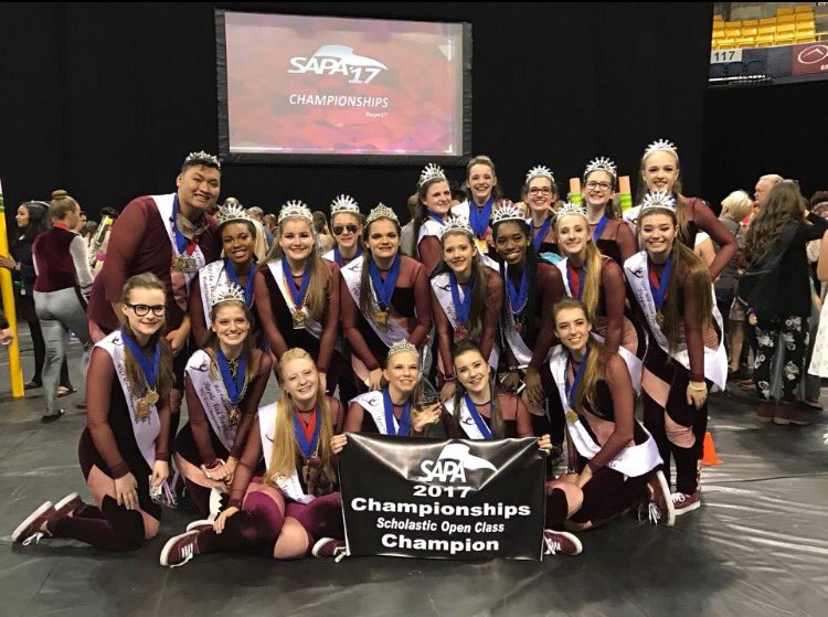 POMCBand's tweet photo. Congratulations to our guards for being named Open Class gold medalists, Class AAA gold medalists, and Cadet B Class silver medalists! https://t.co/sdyRgrYZSj