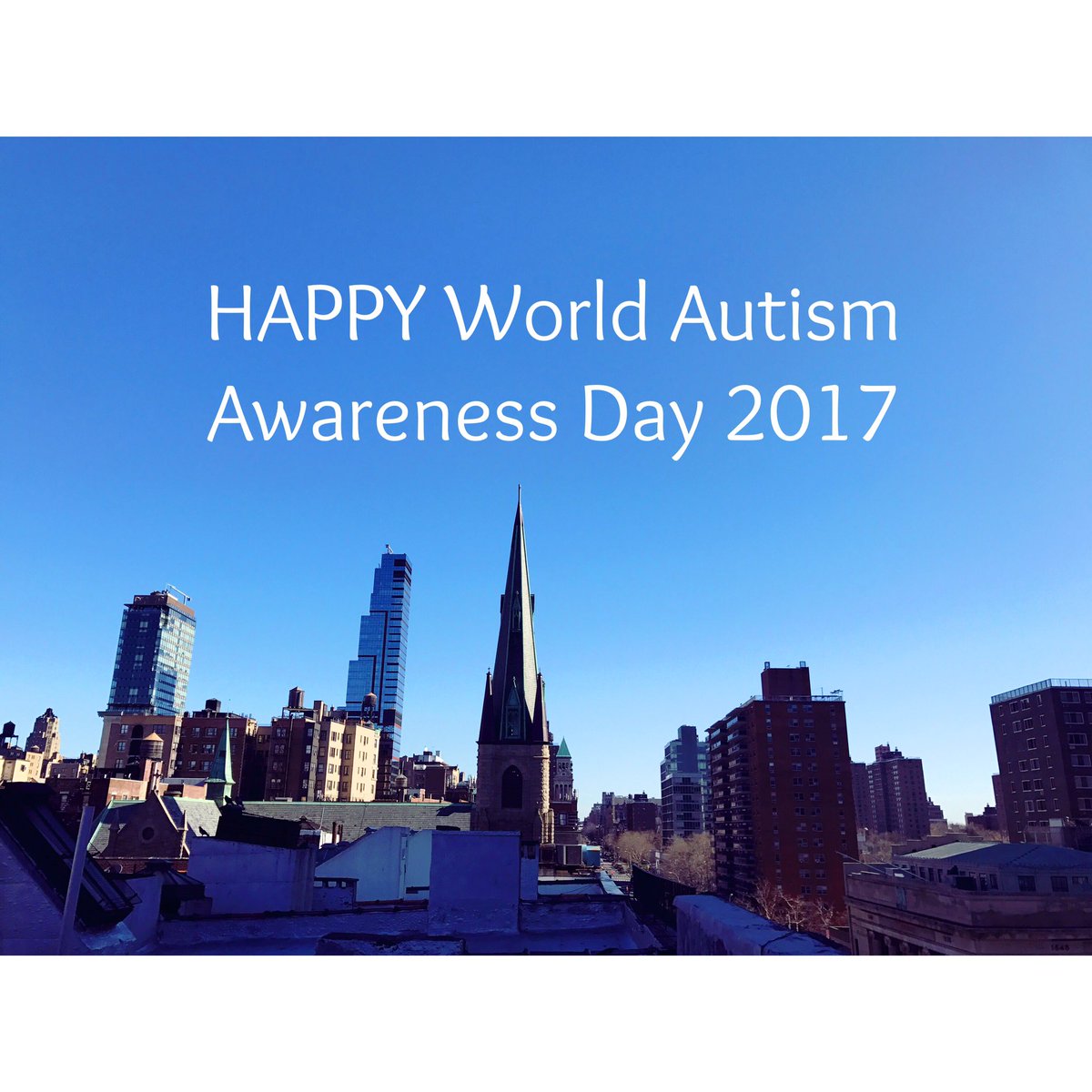 Spfnd_USA's tweet photo. A clear blue sky dominated New York today.. #lightitupblue HAPPY World Autism Awareness day to all of you! #WorldAutismAwarenessDay #waad https://t.co/02fwulYJ69