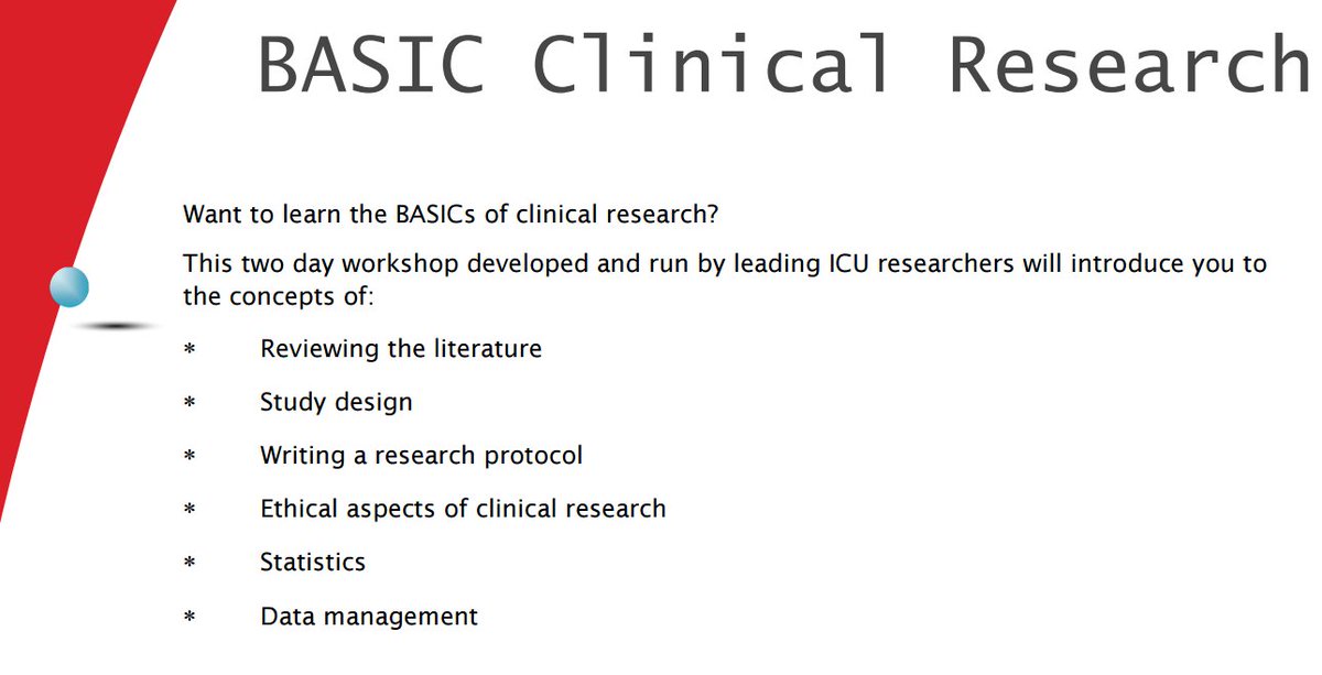 Calling all entry level clinical researchers! 23+24 May BASIC Clinical Research course. Pre <a href="/CICMANZ/">CICM</a> ASM in Sydney cicm.org.au/CICM_Media/CIC…