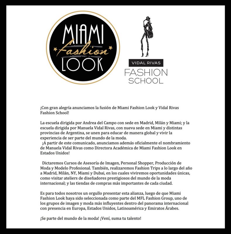 Gran anuncio ‼️‼️‼️‼️‼️ <a href="/ManuVidalRivas/">Manu VR</a> #MiamiFashionLook #EscuelaInternacional 🇦🇷🇺🇸