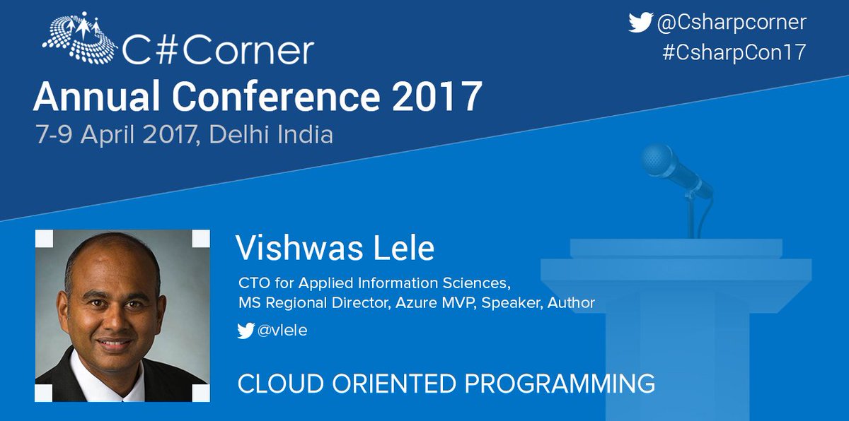CsharpCorner's tweet image. Be part of power packed session on #Cloud #orientedprogramming by @vlele at #CsharpCon17! goo.gl/jnln0q
