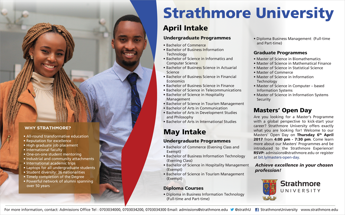 StrathU's tweet photo. Our April and May intakes are ongoing. Apply now!

https://t.co/rVnPAr8B4E

#BeStrathmore
#2017Intakes https://t.co/9gvyGpST6T