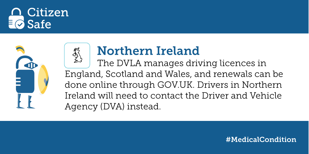 citizen_safe's tweet photo. In #England, #Scotland &amp; #Wales, you can inform the @DVLAgovuk about your #MedicalCondition online with @GOVUKverify https://t.co/gbpAkFCiAG https://t.co/bHKD3lPVbm