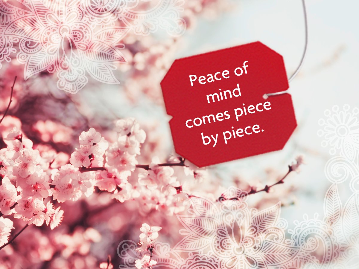 Peace of mind comes piece by piece.
#mondaymotivation #quoteoftheday #wisdom