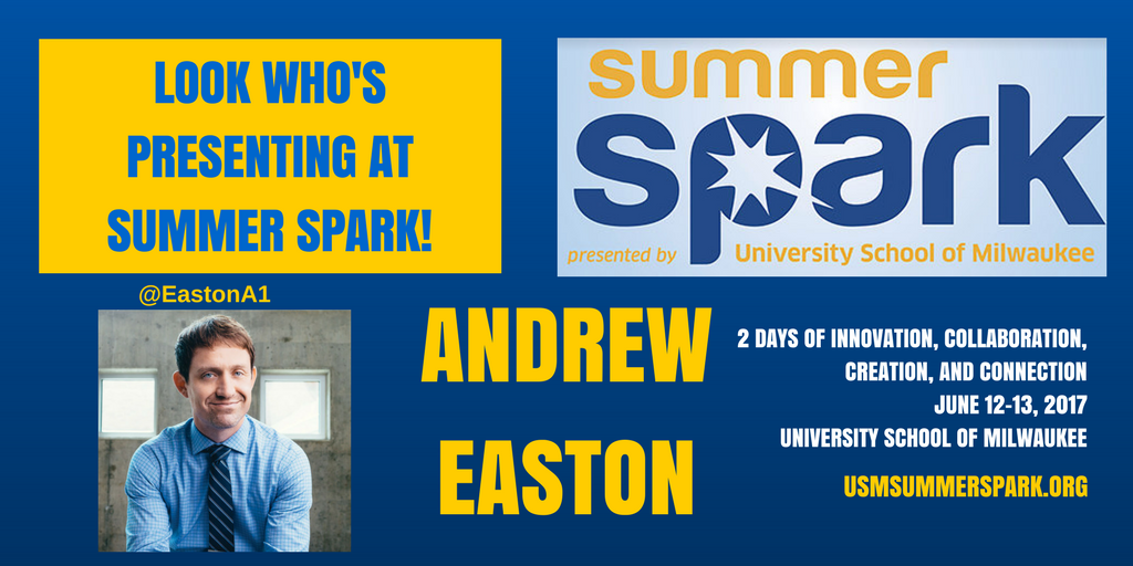 USMSpark's tweet photo. Level Up Your Video Content with @EastonA1 at #USMSpark! https://t.co/WqdGonKWfR June 12-13 #nbedchat #flipclass #edtechteam https://t.co/59wIuUWGQb