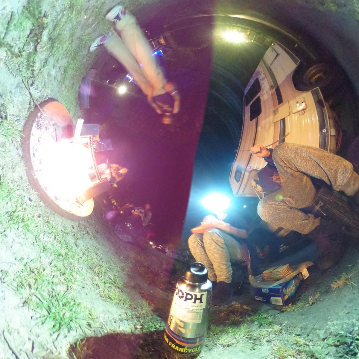 FOESAD5150's tweet photo. #camping w/the #fam #campfire #smores #tinyplanet @theta_official #vr #virtualreality #theta #photoagraphy #sikystatus #DetritusProd #1620 https://t.co/8JLEnI7PS0