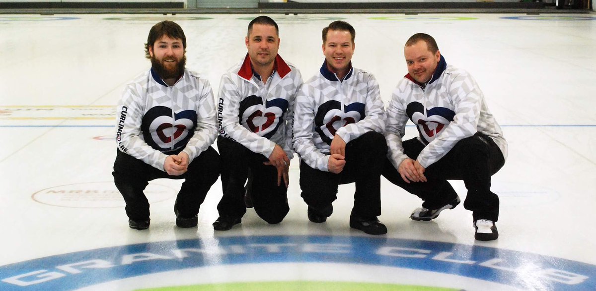 Congrats @northbayray, Steve Decary, <a href="/GavanJamieson/">Gavan Jamieson</a> &amp; <a href="/NBKenshin/">Jeffrey Brown</a>; 2017 @TravelersCurls @curlnoca prov. #curling club champs! #curlinglife