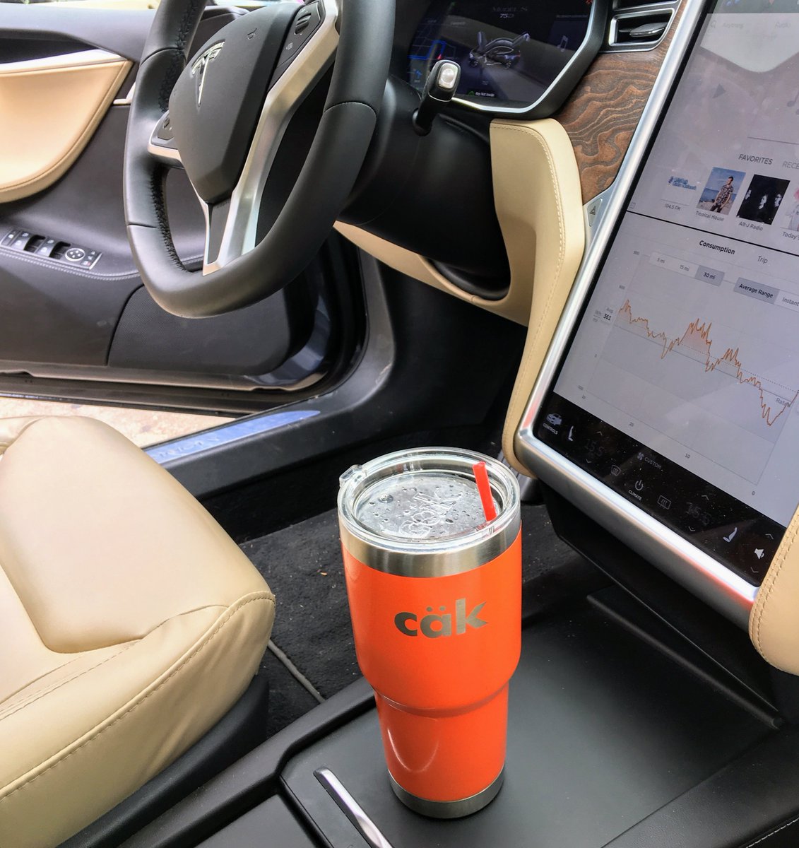 the_cak's tweet photo. Hanging hard in this red Tesla. #tesla #TheOtherGuysHaveNoBalls https://t.co/uJPXDC4snp