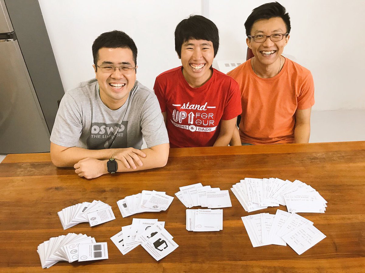 gamermins's tweet photo. Our first public playtest as a trio of designers 😁 on Aprils 1st! And nope, not an April's Fools joke 💪🏼😎 #gamedesign #cardgame #gamedev https://t.co/Ne4RgrpnYt