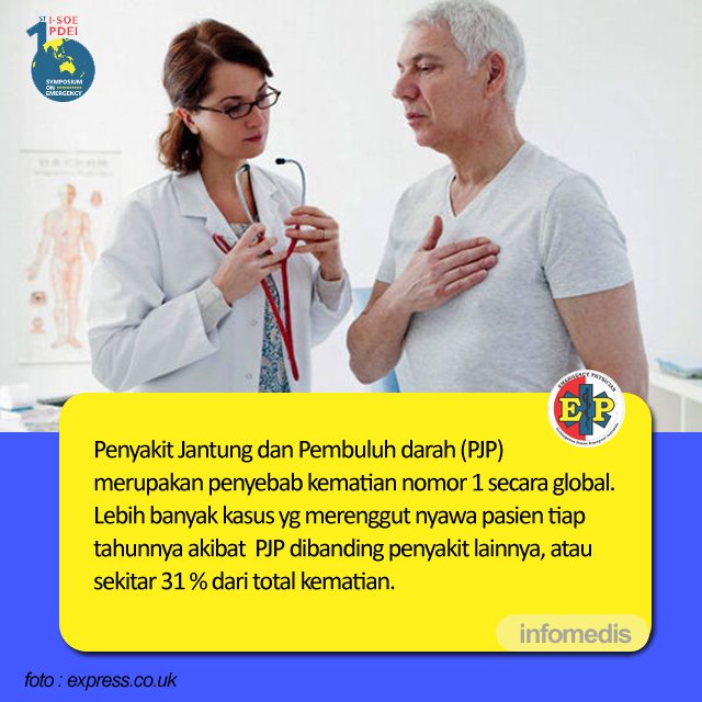 IsoePdei's tweet photo. Di Indonesia, stroke &amp; penyakit jantung masuk dalam 10 penyebab kematian utama. 

Website: https://t.co/PCegAR9UJq
email: admin@pdei-soe.org https://t.co/Al4JZ32nv1