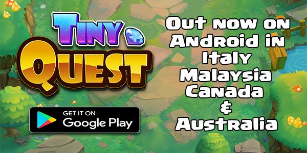 tinyquestgame's tweet photo. Tiny Quest is out now on iOS in Italy, Malaysia, Canada &amp; Australia!
Stayed tuned as we release in more countries!
https://t.co/lCHHRs5PBs https://t.co/wjpmEXEwPU