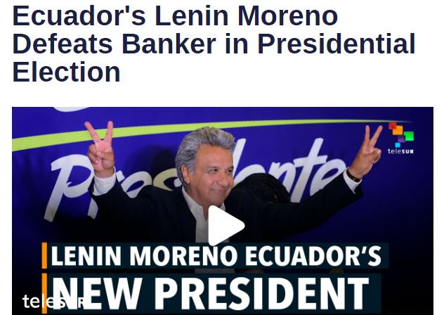 Tim Anderson On Twitter Lenin Moreno Is Ecuador S New