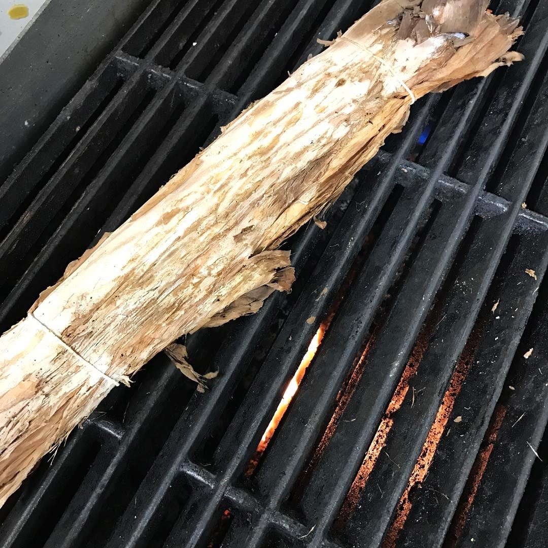 meatfishwine's tweet photo. Murray cod in paperbark - just one of the dishes on this Thursday's @Melbfoodandwine dinner. 

#australianmade #mwfw https://t.co/AvDTRLJbS9