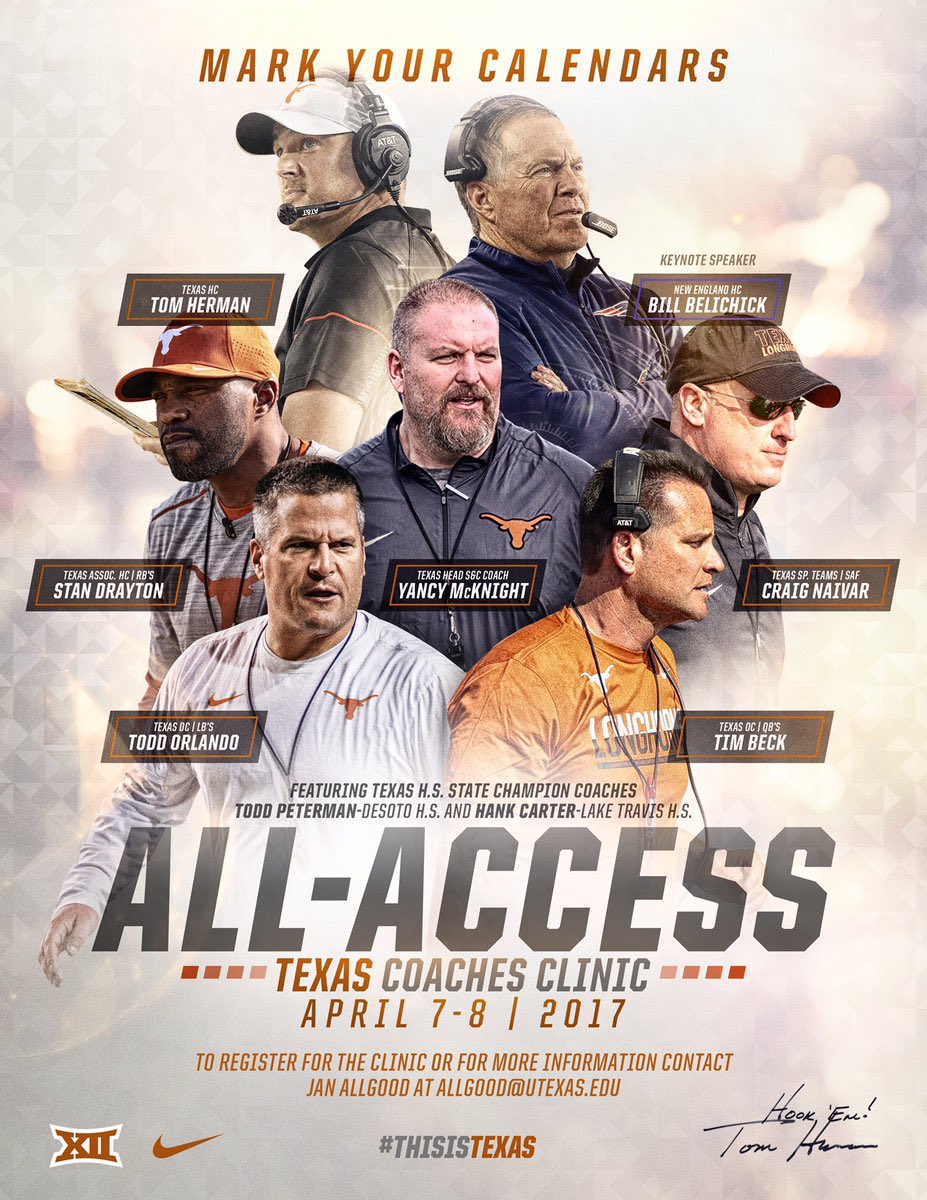 KeysKiara's tweet photo. Looking forward to see all the great HS coaches this weekend ...  # neverstoplearning # ThisisTexas # Hook 'Em https://t.co/fBn4YKo9rZ