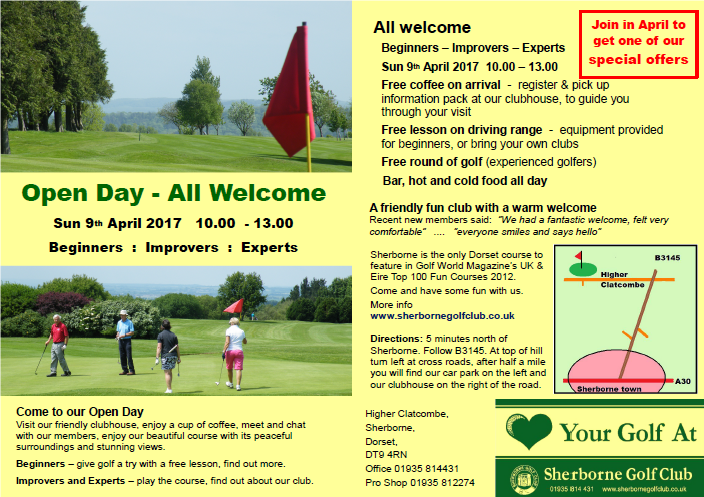 Family Open Day <a href="/sherbornegolf/">Sherborne Golf Club</a> Sunday 9th April 10 to 1pm <a href="/dorset_golf/">Dorset Golf</a> @active_dorset @Getintogolf #thisgirlcan #Getintogolf