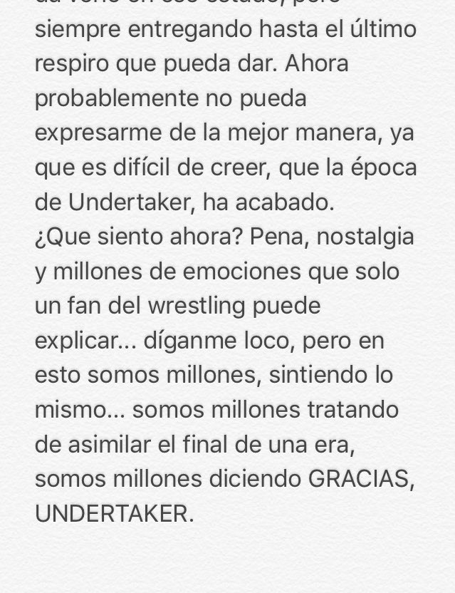 tzabala7's tweet photo. #ThankYouTaker #WrestleMania #FCMANIA #GraciasTakee https://t.co/a1Pqq6COVW