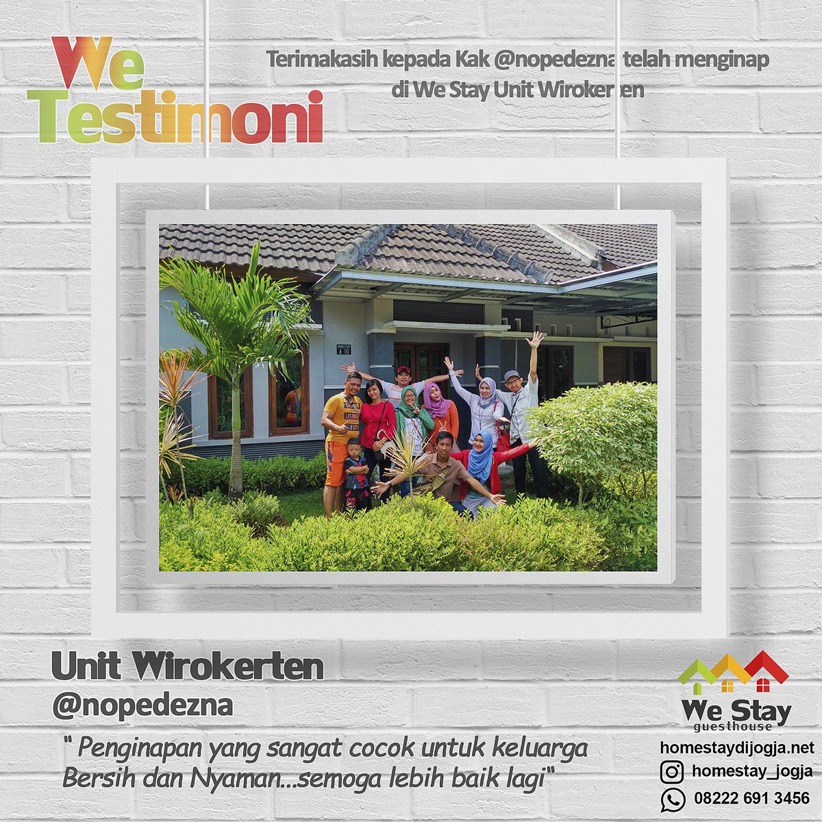 WeStay_GH's tweet photo. Bahagianya bisa liburan bersama keluarga 
#homestayjogja #penginapanjogja #guesthousejogja https://t.co/GHmnamc77t