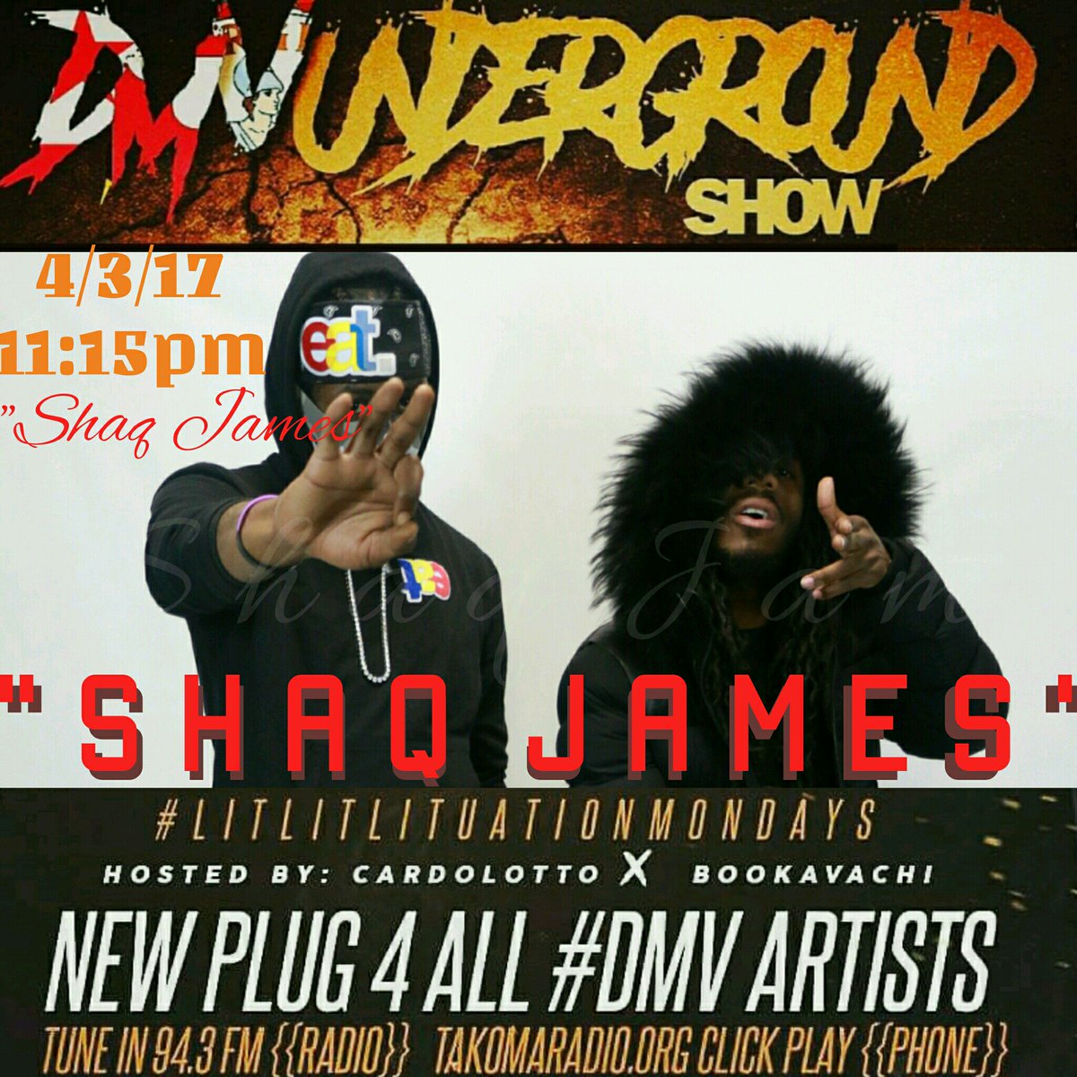 DMV_Underground's tweet photo. 2Nite #LitLitLituationMondays w/ #UptownDC #DarkBlock #DBMG Own Supa Trippa x A-Lee follow @ShaqJamesDBMG On Air 11:15pm Tune in 94.3FM https://t.co/p1KEDUq3WY