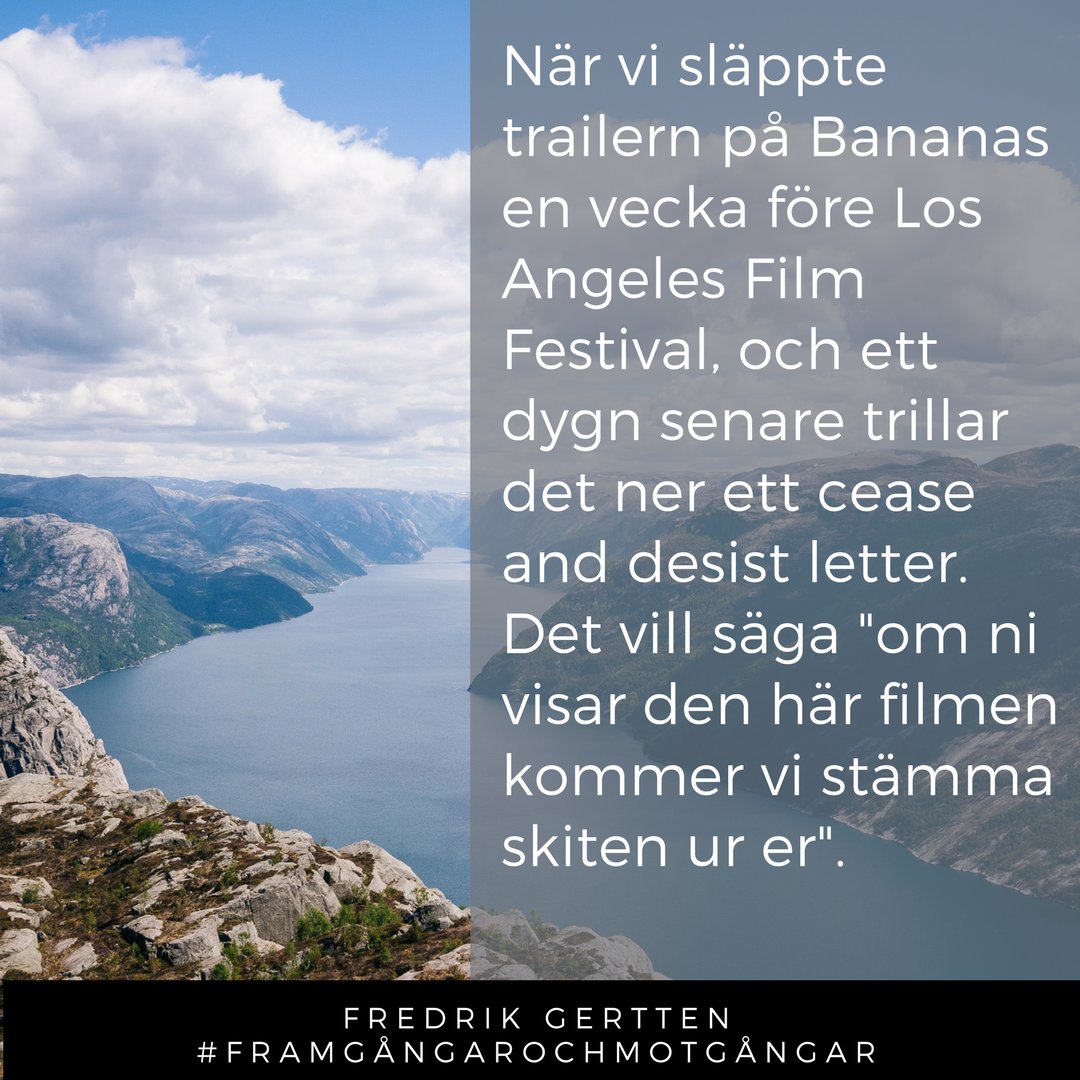 ginstmark's tweet photo. "Om ni visar den här filmen kommer vi stämma skiten ur er." Ep 6 med @FredrikGertten är här!  https://t.co/vwcUSVAR8X #iTunes #podcast #podd https://t.co/4UWKTpDgfD