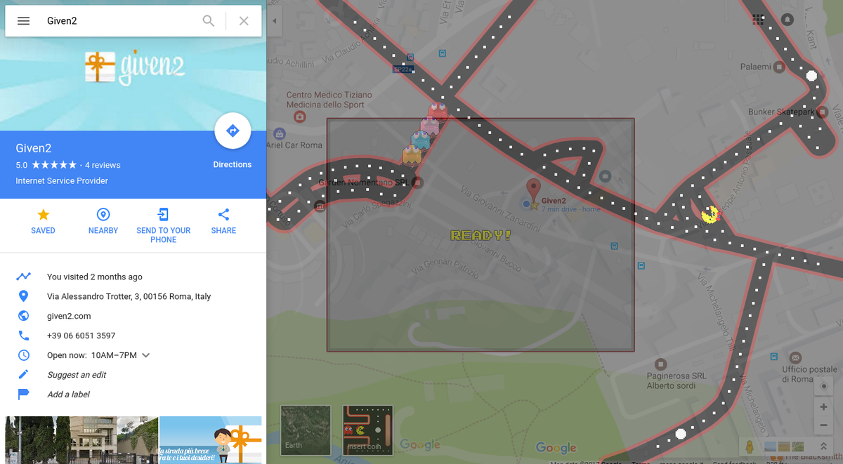 Given2us's tweet photo. #PacMan su #GoogleMap! Venite a giocare con noi! 😍
https://t.co/oSGb5hM5aT
#Given2 #Listanozze #Listanozzeonline https://t.co/KbpDnTVTed