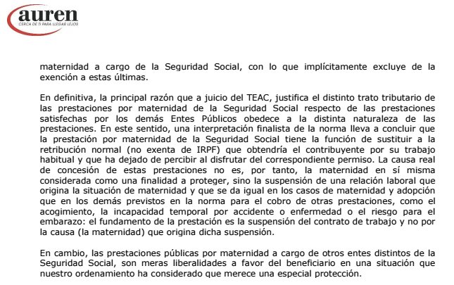 La #prestación por #maternidad no es renta exenta de #IRPF, me comentan mis asesores fiscales. #FYI #porsiosinteresa